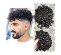 Toupee per uomini Parrucca da uomo con capelli Remy, toupee da 20 mm, onda fine mono con base in NPU, protesi capillari durevoli, sistema di sostituzione dei capelli umani for uomo Sistema di sostituz