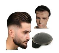 Toupee per uomini Pezzi di capelli Toupee for uomo Protesi di capelli umani Sistema di sostituzione dei capelli in pizzo svizzero for uomo Unità di capelli Base 10*8 Sistema di sostituzione dei capell