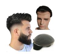 Toupee per uomini Pezzi di capelli Toupee for uomo Protesi di capelli umani Sistema di sostituzione dei capelli in pizzo svizzero for uomo Unità di capelli Base 10*8 Sistema di sostituzione dei capell