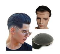 Toupee per uomini Pezzi di capelli Toupee for uomo Protesi di capelli umani Sistema di sostituzione dei capelli in pizzo svizzero for uomo Unità di capelli Base 10*8 Sistema di sostituzione dei capell