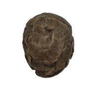 Toupee per Uomo 0,03 mm Pelle non sottile Capelli maschili Toupee Uomini Protesi Capillare Remy Capelli umani Parrucche naturali da uomo Protese Capilar Masculina Protesi Capelli Uomo(Medium Light Bro