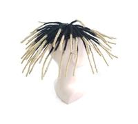 Toupee per Uomo Parrucca con dreadlock for uomo nero, base mono, protesi maschile, trecce afro da 9", sistema di capelli umani Protesi Capelli Uomo(7x9)