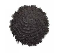 Toupee per Uomo Parrucchino da uomo Parrucche da uomo afro ricci Mono top traspirante e perimetro in PU Protesi capillare for capelli maschili Unità di sistema di ricambio da 6" Parrucca for capelli u