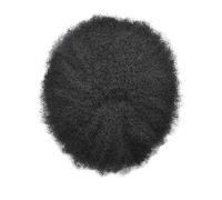 Toupee per Uomo Parrucchino da uomo Parrucche da uomo afro ricci Mono top traspirante e perimetro in PU Protesi capillare for capelli maschili Unità di sistema di ricambio da 6" Parrucca for capelli u