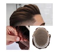 Toupee per Uomo Parrucchino for uomo Parrucchino da uomo in pizzo francese e base in PU 6" Unità di sistema di capelli umani Parrucca a 30 onde Protesi for capelli maschili durevoli a densità media Pr