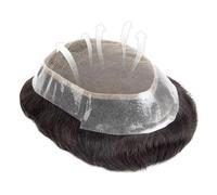 Toupee per Uomo Protesi capillare maschile Sistema di capelli in pizzo francese Toupee maschile Pezzo di capelli umani Remy Poly Around Sostituzione dei capelli in pizzo traspirante for uomo Protesi C