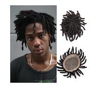 Toupee per uomo uomo Toupee afro ricci ricci fine mono e base NPU Protesi capillare per capelli da uomo nero naturale 3-7 pollici Sistemi di sostituzione dei capelli umani ricci maschili (12,7 cm