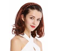 Toupet Nobile Intrecciato Cerchietto Lunghezza Alle Spalle 45cm Ricci Rosso