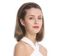 Toupet Nobile Intrecciato Cerchietto Lunghezza Alle Spalle Liscio Marrone Dorato