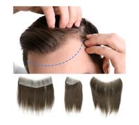Toupet per capelli da uomo Toupee for attaccatura dei capelli sulla fronte da uomo, capelli umani, posticci for capelli da uomo, base in PU sottile, unità for attaccatura dei capelli invisibile, 2,5 x