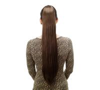 Toupet/Treccia Molto Lungo Liscio Capello Clip Farfalla Ca. 70 CM Braun T113-8