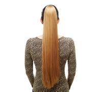 Toupet/Treccia Molto Lungo Liscio Clip Farfalla Ca. 70 CM Biondo T113-25