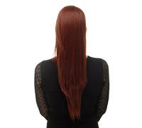 Toupet: Voluminoso Liscio Treccia Mini Marrone-Rosso Ca. 60cm WK06-35