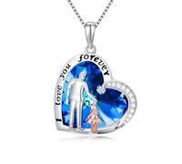 TOUPOP Collana con ciondolo a forma di cuore in argento Sterling 925 con scritta in inglese "To My Daughter" di Dad I Love You Forever, idea regalo per figlia, papà, compleanno, festa del papà, One
