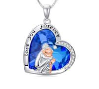 TOUPOP Collana con ciondolo a forma di cuore in argento Sterling 925 con scritta in inglese "To My Daughter" di Dad I Love You Forever, idea regalo per figlia, papà, compleanno, festa del papà, One