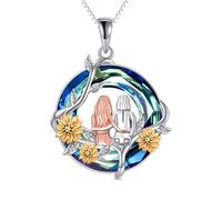 TOUPOP Collana con ciondolo a forma di sorelle, in argento Sterling 925, con fiore di rosa/girasole, 2/3/4/5, con cristallo blu, per compleanno, Natale, per donne, ragazze, fidanzate, figlie, Taglia