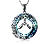 TOUPOP Collana da donna con albero della vita, in argento Sterling 925, con pipistrello, per anniversario, compleanno, Halloween