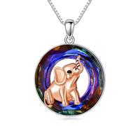 TOUPOP Collana da donna con elefante in argento Sterling 925 con cristalli vulcanici, collana con ciondolo a forma di elefante, regalo di Natale per donne, madri, moglie, compleanno