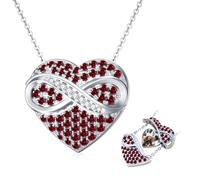 TOUPOP Collana da donna in argento 925 con ciondolo a forma di cuore, con pietra portafortuna, gioiello San Valentino, compleanno, Natale, regalo per donne, fidanzate, Taglia unica, Argento sterling