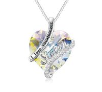 TOUPOP Collana da donna in argento Sterling 925 con ciondolo a forma di cuore con pietra portafortuna di aprile, gioielli per sorelle, regalo per donne, sorelle, regalo di Natale