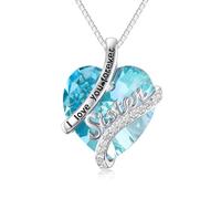 TOUPOP Collana in argento Sterling 925 con pietra portafortuna per sorelle, regalo per sorelle da donna, regalo di Natale e compleanno per sorelle e amiche, Misura unica, Argento sterling, Cristallo