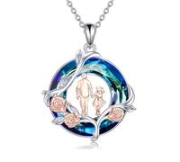 TOUPOP Collana in argento Sterling S925 con scritta in lingua inglese "To My Daughters", idea regalo per figlie da papà I Love You Forever, 23mm, Argento sterling, Cristallo