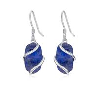 TOUPOP Orecchini da donna in argento sterling 925 con gemma ovale, con conchiglia, lapislazzuli/larimar/pietra di luna/agata muschiata/opale/onice nera/turchese, Groß, Argento sterling, Lapislazzulo