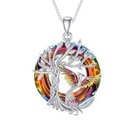TOUPOP Phoenix Collana in argento Sterling 925 con ciondolo in cristallo Phoenix Rising gioielli da donna regalo di Natale anniversario compleanno per lei, Misura unica, Argento sterling, Cristallo