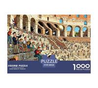 Tour dei Gladiatori al Colosseo di Roma Puzzle in Legno Impermeabile DIY Puzzles Da 1000 Pezzi Regali Per Adulti Colorati Giochi Di Impegnativi