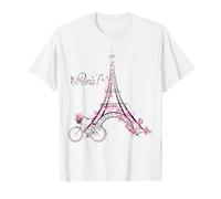 Tour di Parigi Eiffel Avec Vélo riempie Garçons Voyage Vacances Maglietta