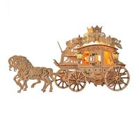 Tour in Carrozza Trainata da Cavalli Puzzle 3D in Legno, Kit di Costruzione in Legno per Adulti da Costruire, Rompicapo Giochi Logica Potenziare creatività,Natale Ideale Regalo
