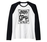 Tour mondiale ufficiale dei Black Sabbath 78 in bianco e nero Maglia con Maniche Raglan