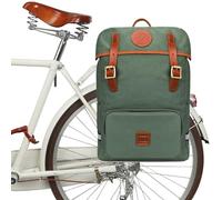 Tourbon Borsa da bicicletta in tela impermeabile per computer portatile Zaino da sella Borsa a tracolla per esterni Viaggio scuola