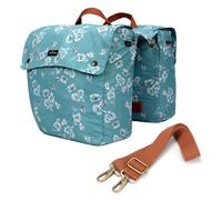 TOURBON - Borsa impermeabile in tela per bicicletta, con doppio avvolgimento, per sedile posteriore (motivo floreale)