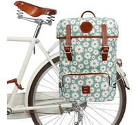 Tourbon Borsa per bicicletta in tela impermeabile per laptop Borsa da sella Borsa a spalla per l'esterno, viaggi, scuola (motivo floreale)