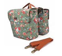 TOURBON - Borsa posteriore in tela impermeabile, per bicicletta, per sedile posteriore, per bicicletta, con doppio avvolgimento, confezione posteriore (motivo floreale)