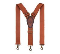 Tourbon - Bretelle da uomo in cotone e pelle, resistenti, regolabili, a forma di Y, 3,8 cm di larghezza