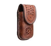 Tourbon - Custodia multiuso in vera pelle per coltelli, pieghevole, con chiusura a scatto