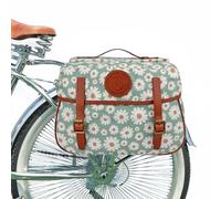 TOURBON - Doppia borsa da bicicletta in tela impermeabile per portapacchi posteriore (motivo floreale)