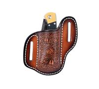 TOURBON Fodero per coltello tascabile in pelle Custodia per coltello pieghevole per cintura Campeggio all'aperto Caccia