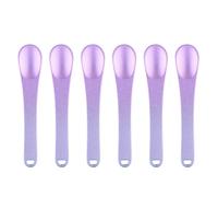 Toureal 6 piccole spatole in metallo cosmetico, mini cucchiaio, Scoop per crema pasticcera, spatola, maschere, rossetto (gradiente di colore viola)