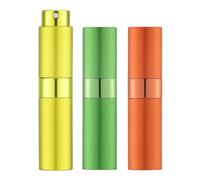 Toureal Boccetta Profumo Portatile Ricaricabile - 8ml Mini Porta Profumi Atomizzatore Campioni - Contenitore Vaporizzatore Profumi con Pompetta - Spruzzino Nebulizzatore Piccolo Giallo Verde Arancione