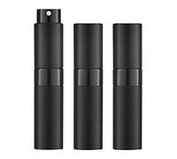 Toureal Boccetta Profumo Portatile Ricaricabile - 8ml Mini Porta Profumi Atomizzatore da Campioni - Contenitore Vaporizzatore Profumi con Pompetta - Spruzzino Nebulizzatore Piccolo Nero 3 Pezzi