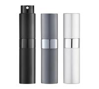Toureal Boccetta Profumo Portatile Ricaricabile - 8ml Mini Porta Profumi Atomizzatore da Campioni - Contenitore Vaporizzatore Profumi con Pompetta - Spruzzino Nebulizzatore Piccolo Nero Grigio Argento