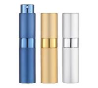 Toureal Boccetta Profumo Portatile Ricaricabile - 8ml Mini Porta Profumi Atomizzatore da Campioni - Contenitore Vaporizzatore Profumi con Pompetta - Spruzzino Nebulizzatore Piccolo Oro Argento Blu