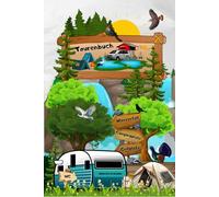 Tourenbuch Wohnmobil Notizbuch Reisetagebuch für Wohnwagen Camper Fahrzeuge mit Vorzelt - Dachzelt Van Zelt Campingplatz Logbuch Geschenkidee Camping ... Reiserinnerung Sightseeing Fernreise 02BW05