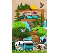 Tourenbuch Wohnmobil Notizbuch Reisetagebuch für Wohnwagen Camper Fahrzeuge mit Vorzelt - Dachzelt Van Zelt Campingplatz Logbuch Geschenkidee Camping ... Reiserinnerung Sightseeing Fernreise 02BW06