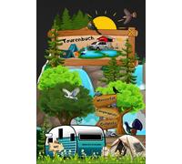 Tourenbuch Wohnmobil Notizbuch Reisetagebuch für Wohnwagen Camper Fahrzeuge mit Vorzelt - Dachzelt Van Zelt Campingplatz Logbuch Geschenkidee Camping ... Reiserinnerung Sightseeing Fernreise 02BW04