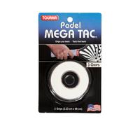 Tourna Overgrip bianchi per il massimo della presa e dello stile.Il Padel Mega Tac 3pack bianco di Tourna offre un look fresco e una presa eccellente. Questi overgrip sono la scelta ideale per i gioca