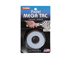 Tourna Overgrip bianchi per il massimo della presa e dello stile. Il Padel Mega Tac 3pack bianco di Tourna offre un look fresco e una presa eccellente. Questi overgrip sono la scelta ideale per i gioc